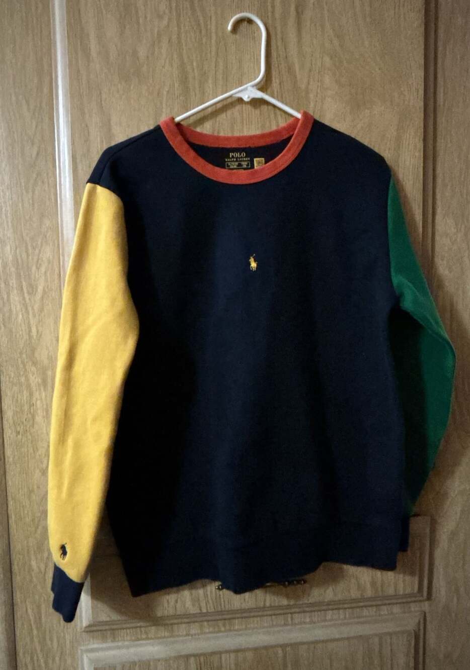 Polo Ralph Lauren Boys Color-Blocked Double-Knit Sweatshirt Size XL 18-20